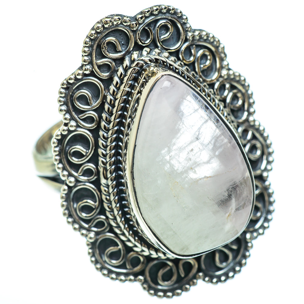 Rainbow Moonstone Rings handcrafted by Ana Silver Co - RING45424