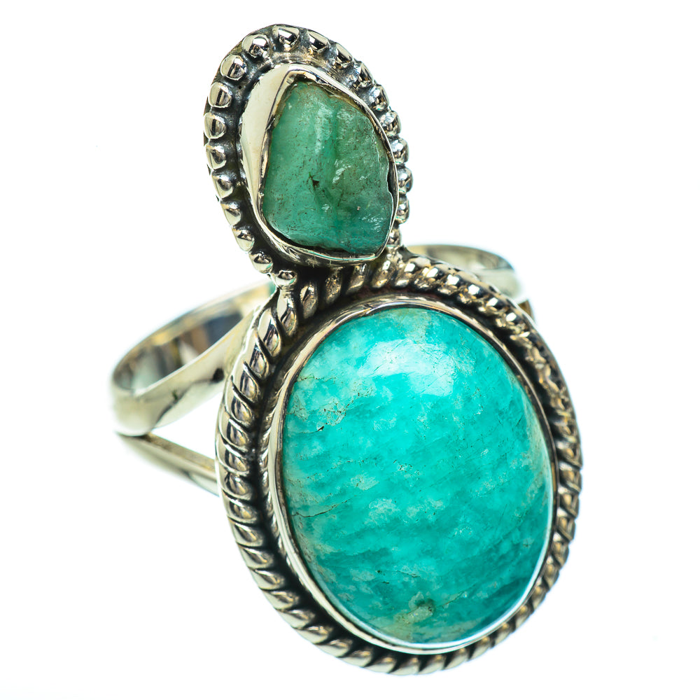 Amazonite, Chrysoprase Rings handcrafted by Ana Silver Co - RING45464