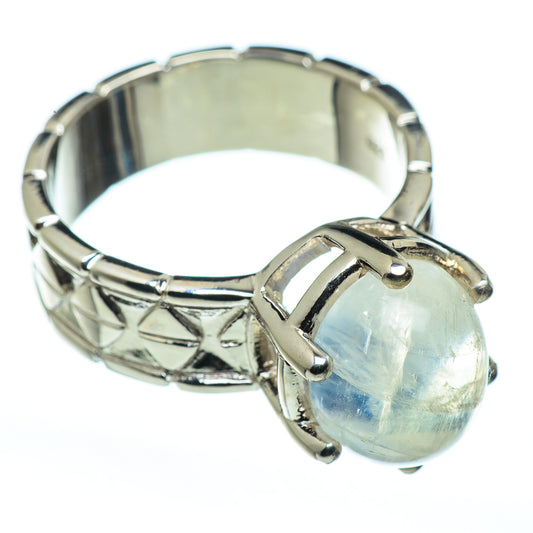 Rainbow Moonstone Rings handcrafted by Ana Silver Co - RING45641