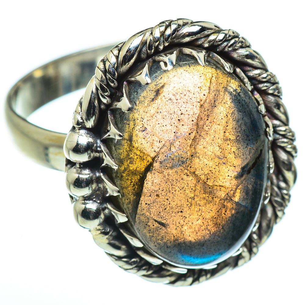 Labradorite Rings handcrafted by Ana Silver Co - RING45669