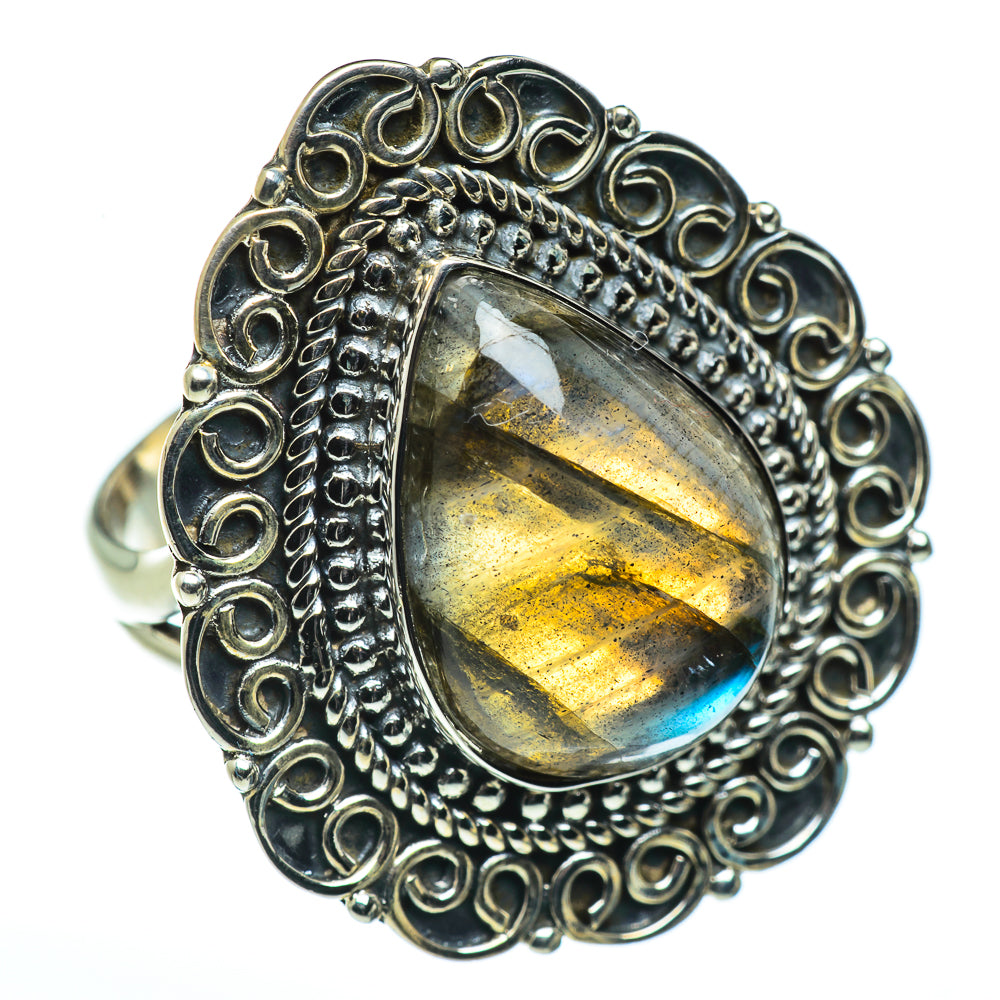 Labradorite Rings handcrafted by Ana Silver Co - RING45845