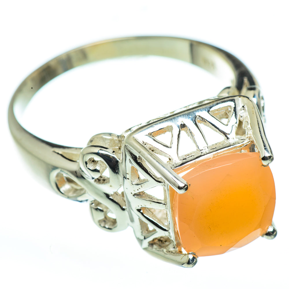 Peach Moonstone Rings handcrafted by Ana Silver Co - RING46045