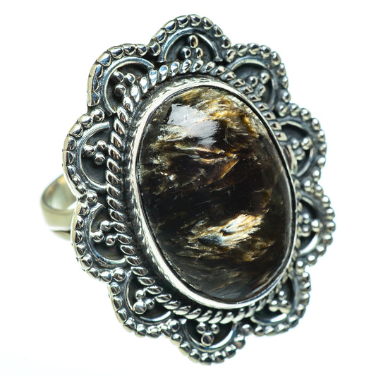Golden Seraphinite Rings handcrafted by Ana Silver Co - RING46184