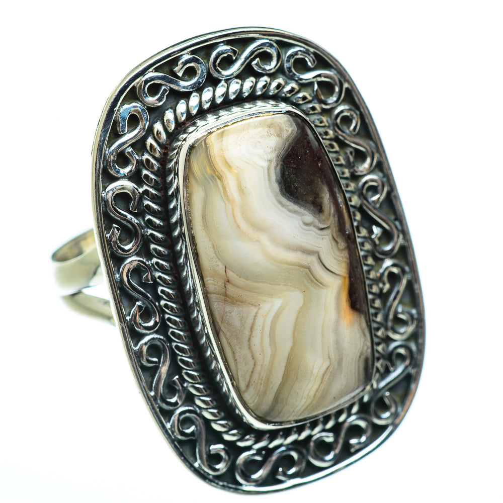 Laguna Lace Agate Rings handcrafted by Ana Silver Co - RING46200