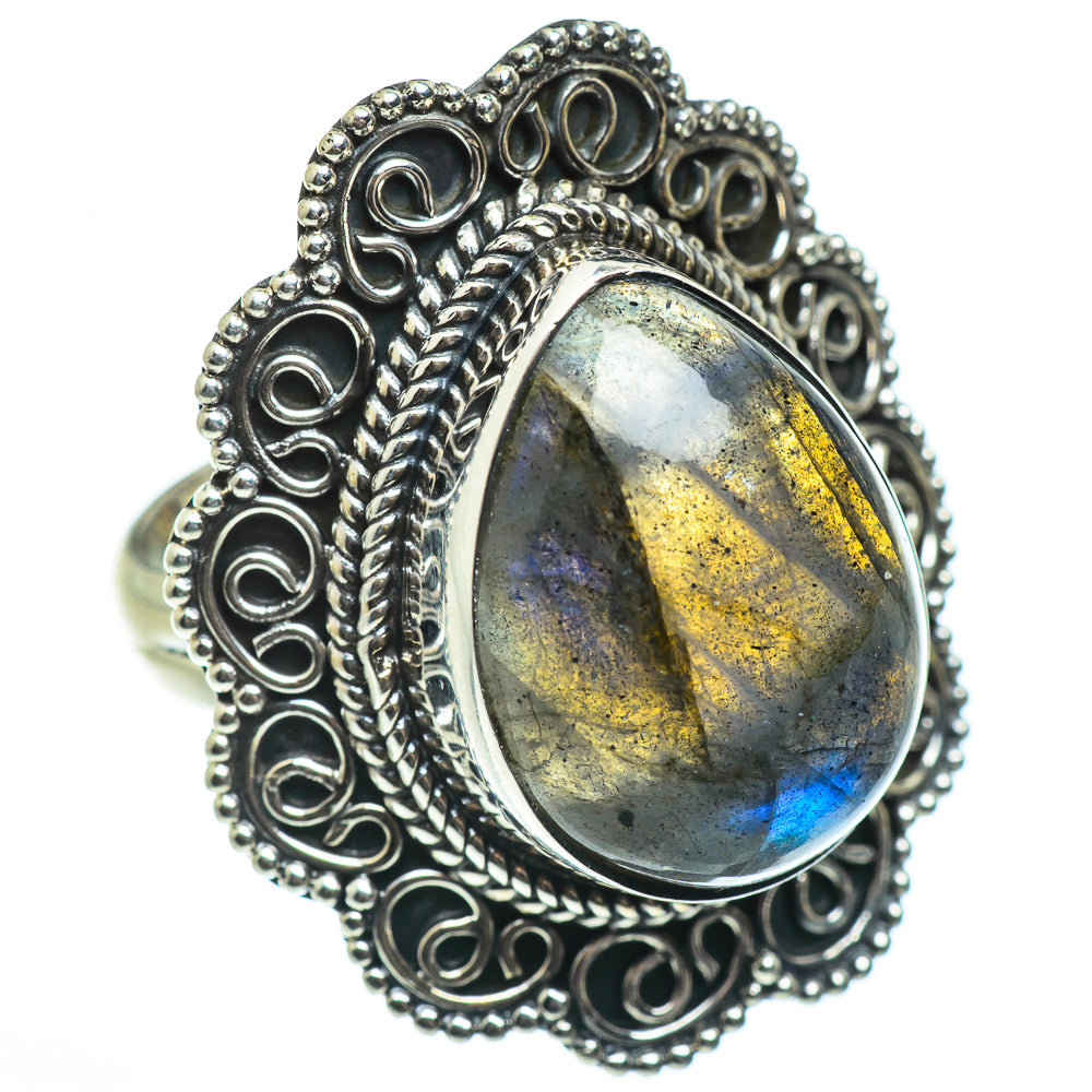 Labradorite Rings handcrafted by Ana Silver Co - RING46237