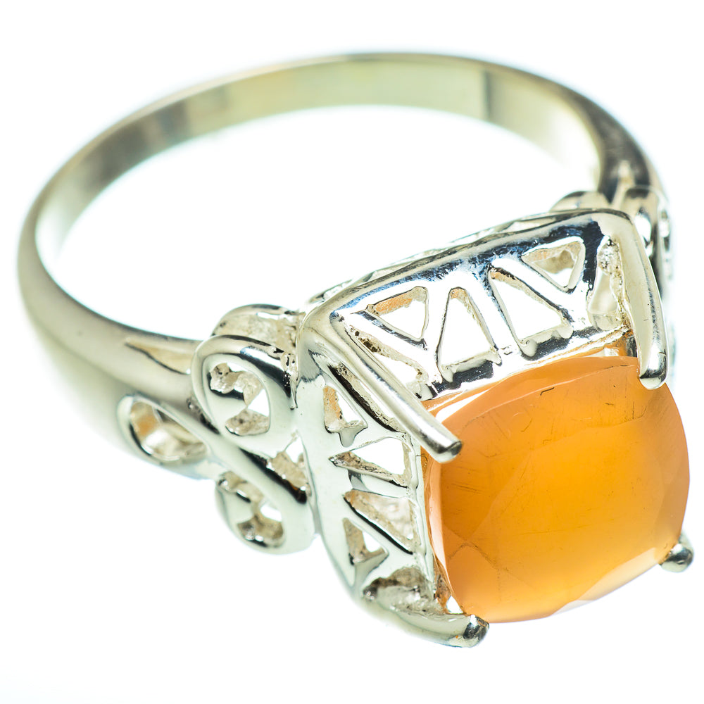 Peach Moonstone Rings handcrafted by Ana Silver Co - RING46567