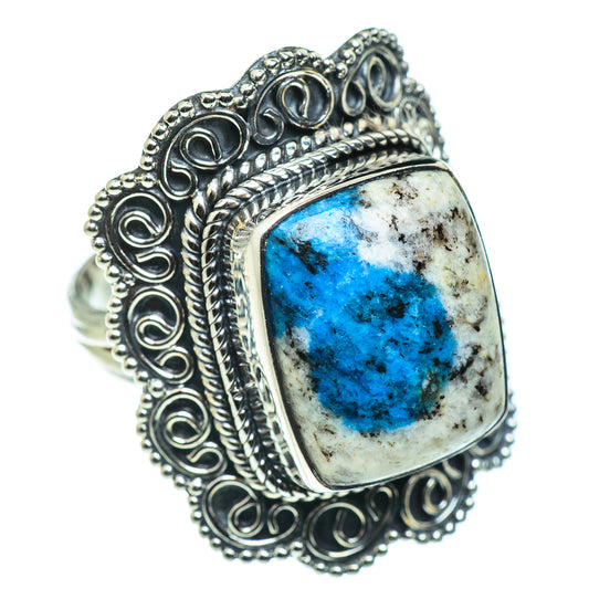 K2 Blue Azurite Rings handcrafted by Ana Silver Co - RING46659