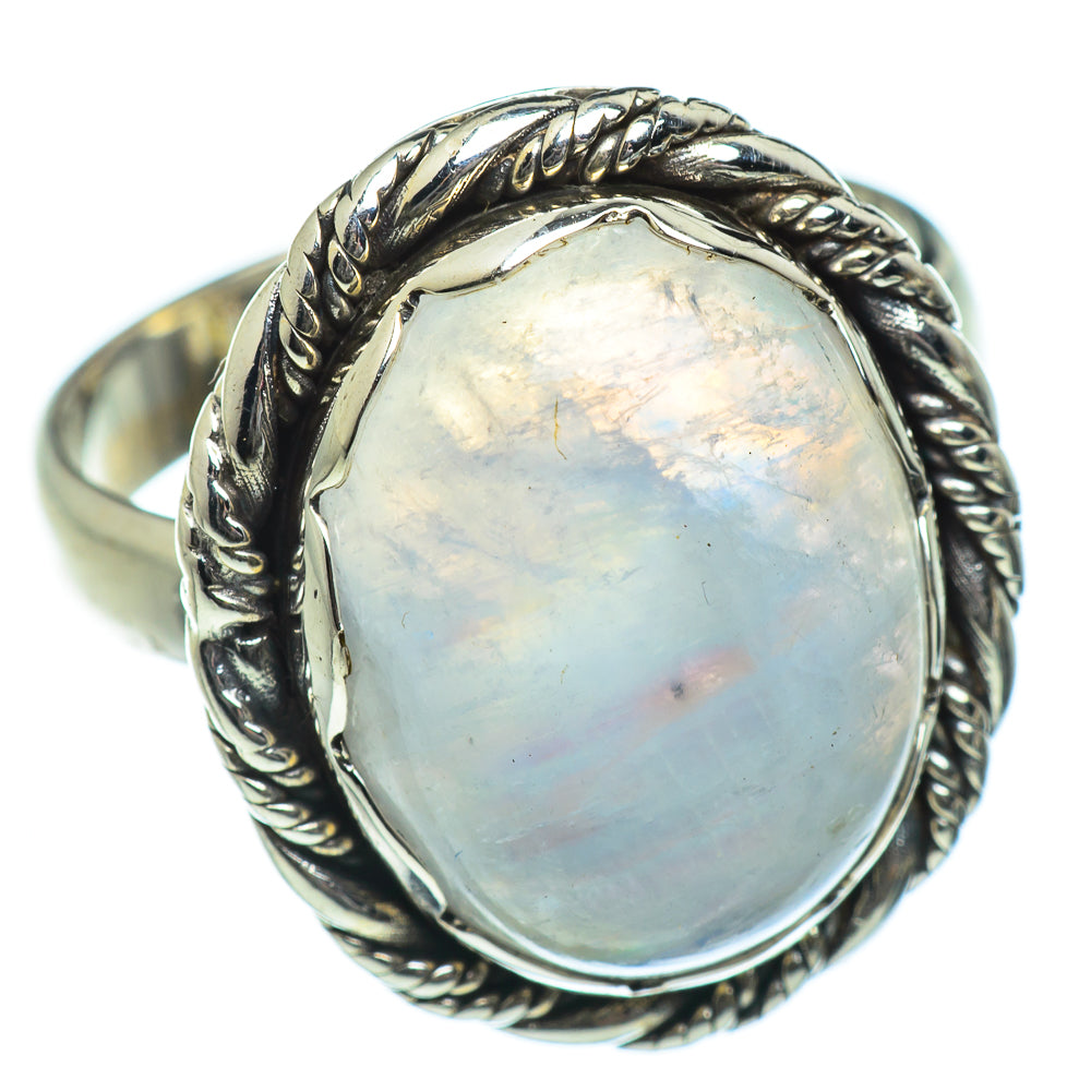 Rainbow Moonstone Rings handcrafted by Ana Silver Co - RING46717