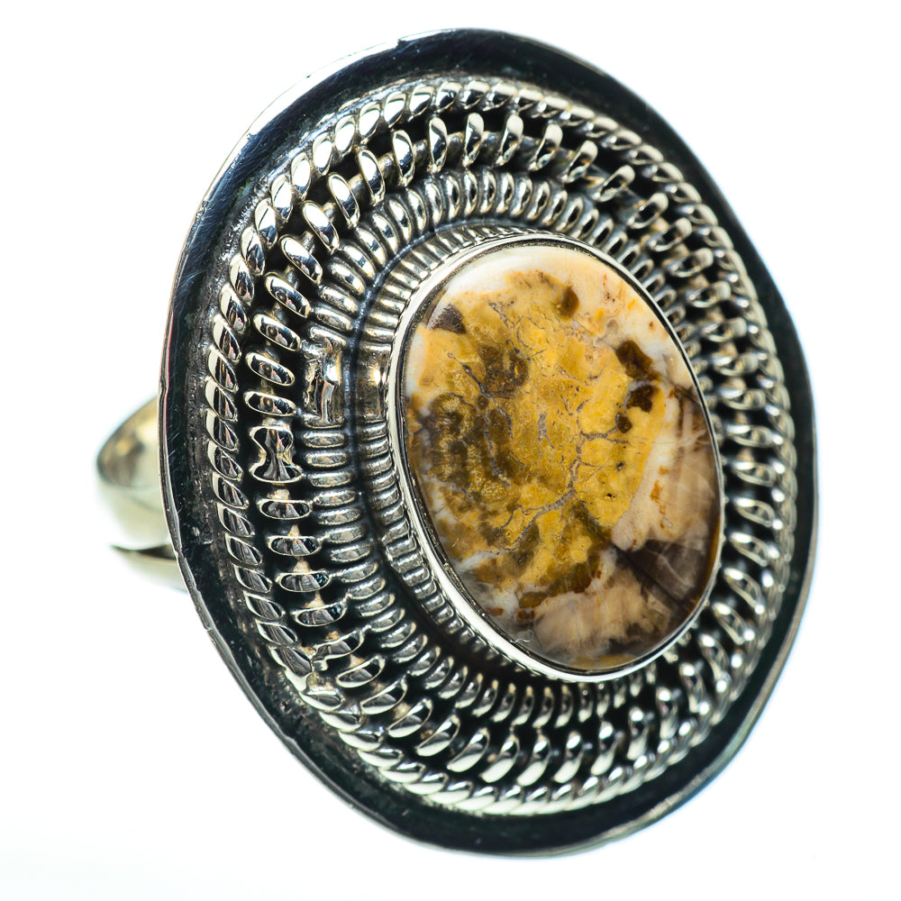 Petrified Wood Rings handcrafted by Ana Silver Co - RING47134 - Photo 2