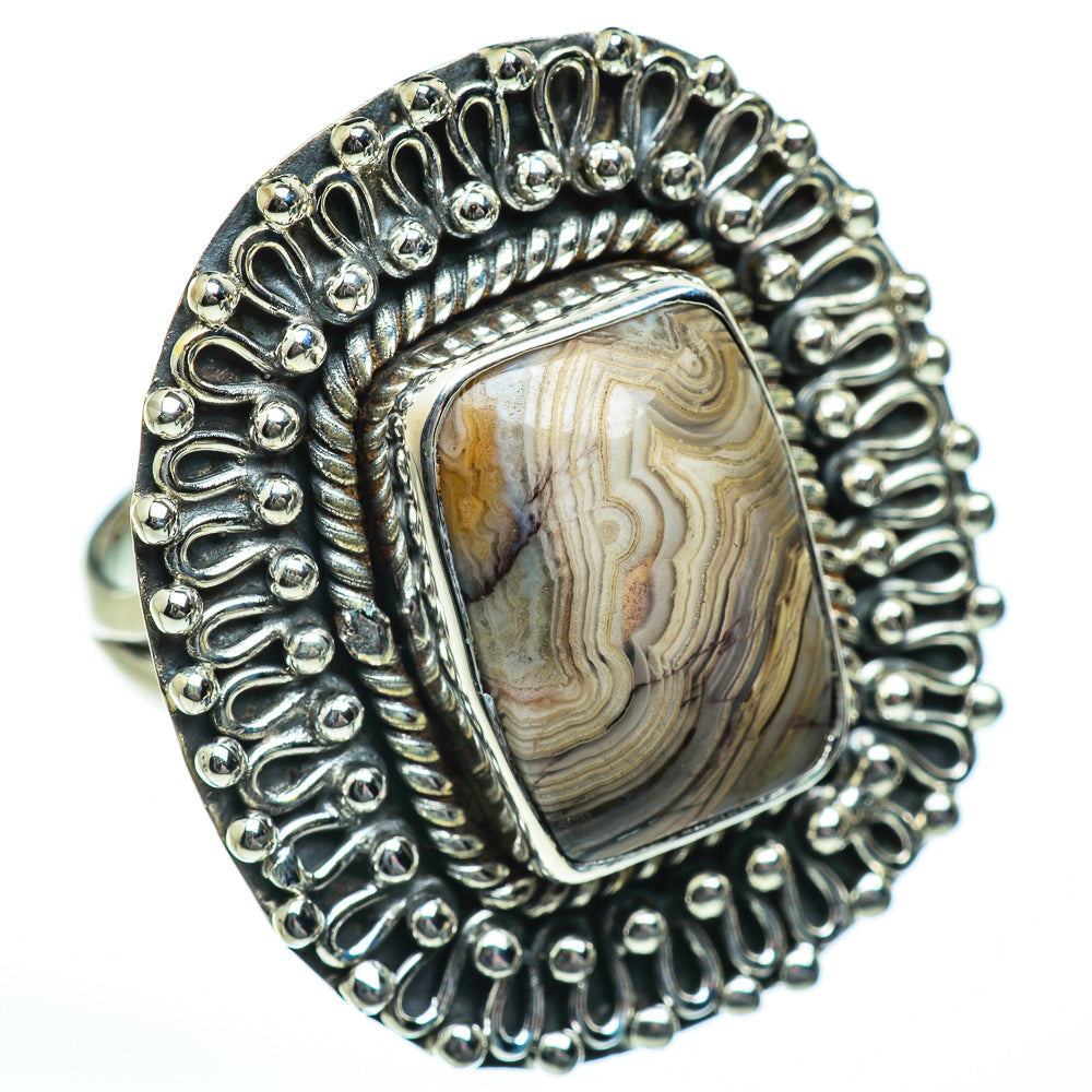 Laguna Lace Agate Rings handcrafted by Ana Silver Co - RING47174