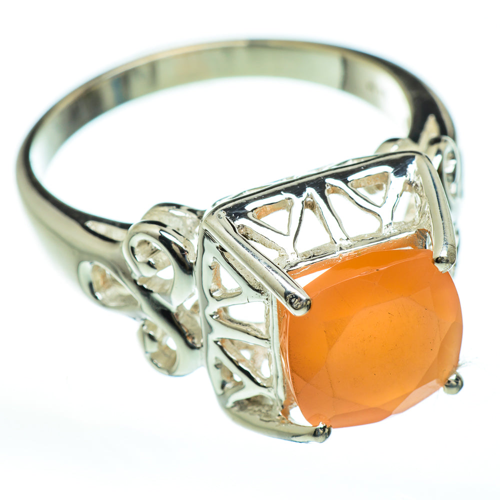 Peach Moonstone Rings handcrafted by Ana Silver Co - RING47278