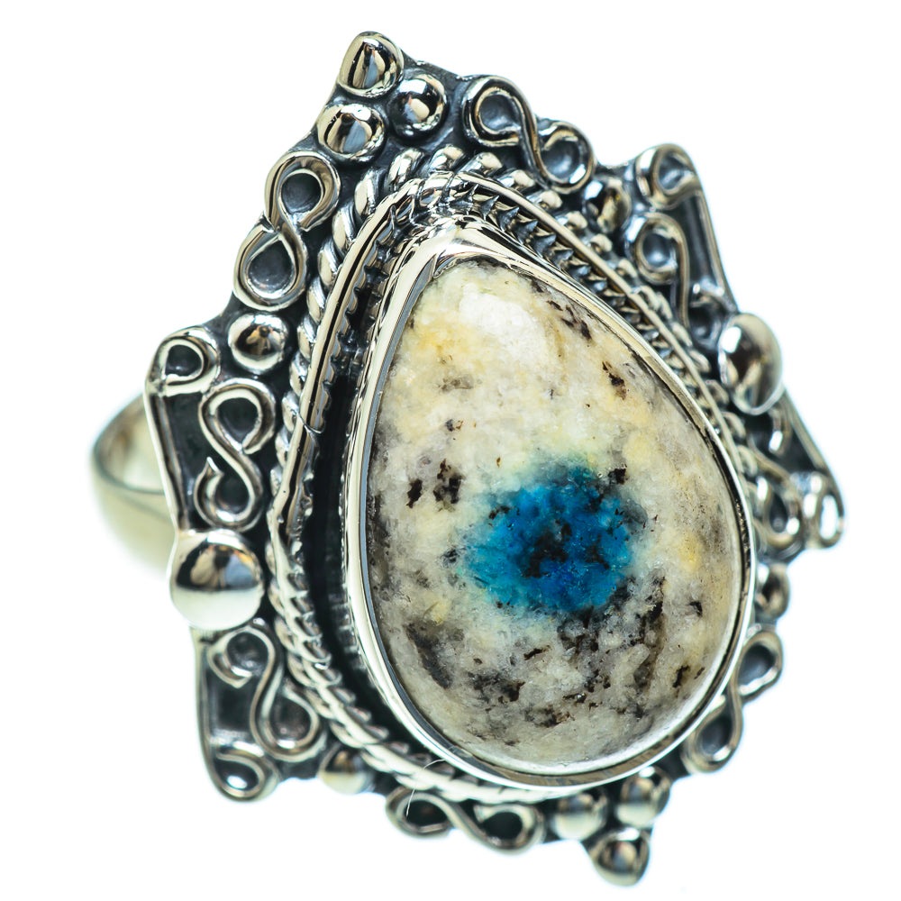 K2 Blue Azurite Rings handcrafted by Ana Silver Co - RING47433