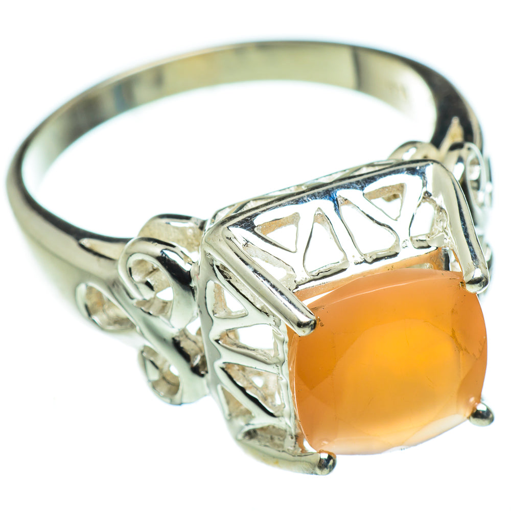 Peach Moonstone Rings handcrafted by Ana Silver Co - RING47747