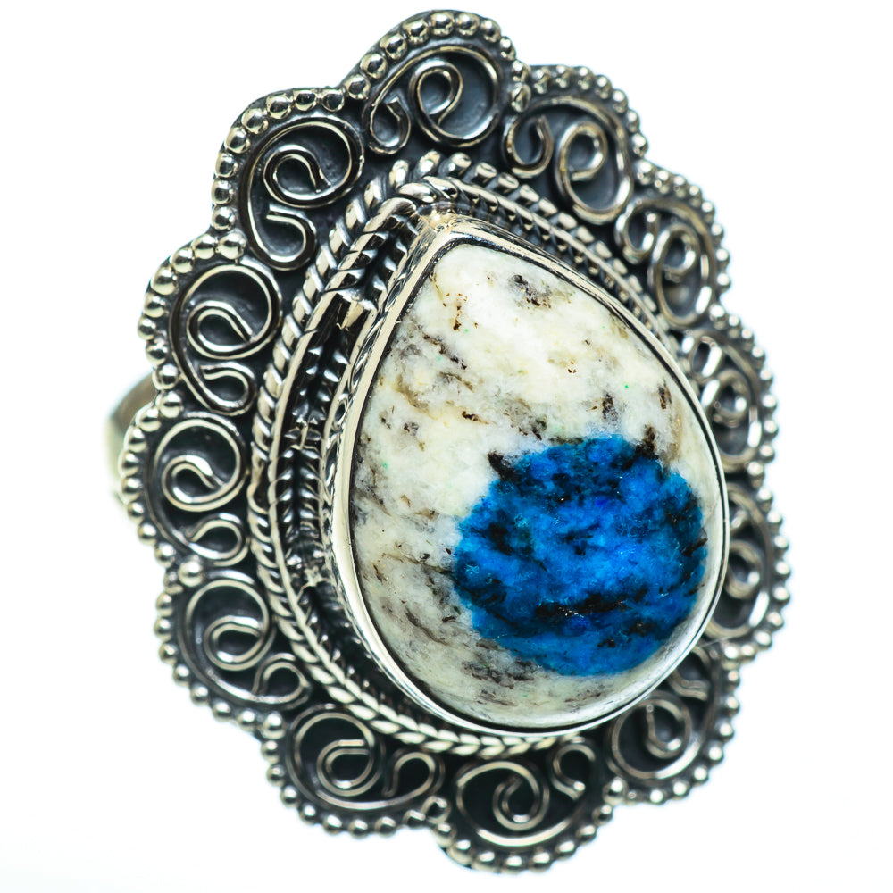 K2 Blue Azurite Rings handcrafted by Ana Silver Co - RING47801