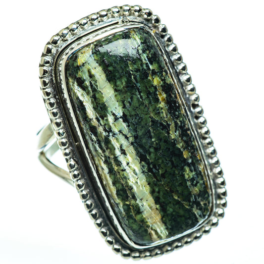 Green Vein Jasper Rings handcrafted by Ana Silver Co - RING47806