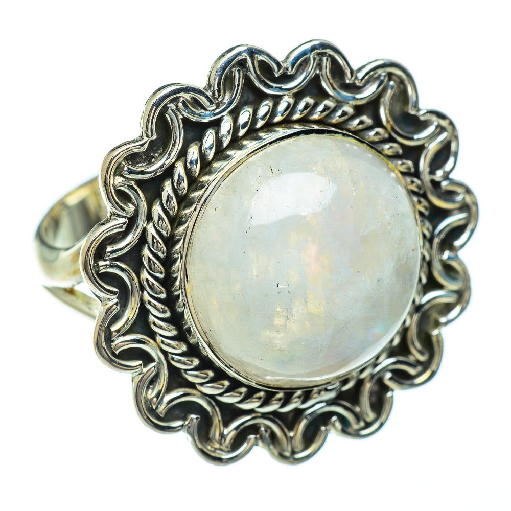 Rainbow Moonstone Rings handcrafted by Ana Silver Co - RING47948
