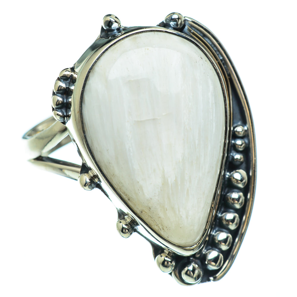 White Scolecite Rings handcrafted by Ana Silver Co - RING47981
