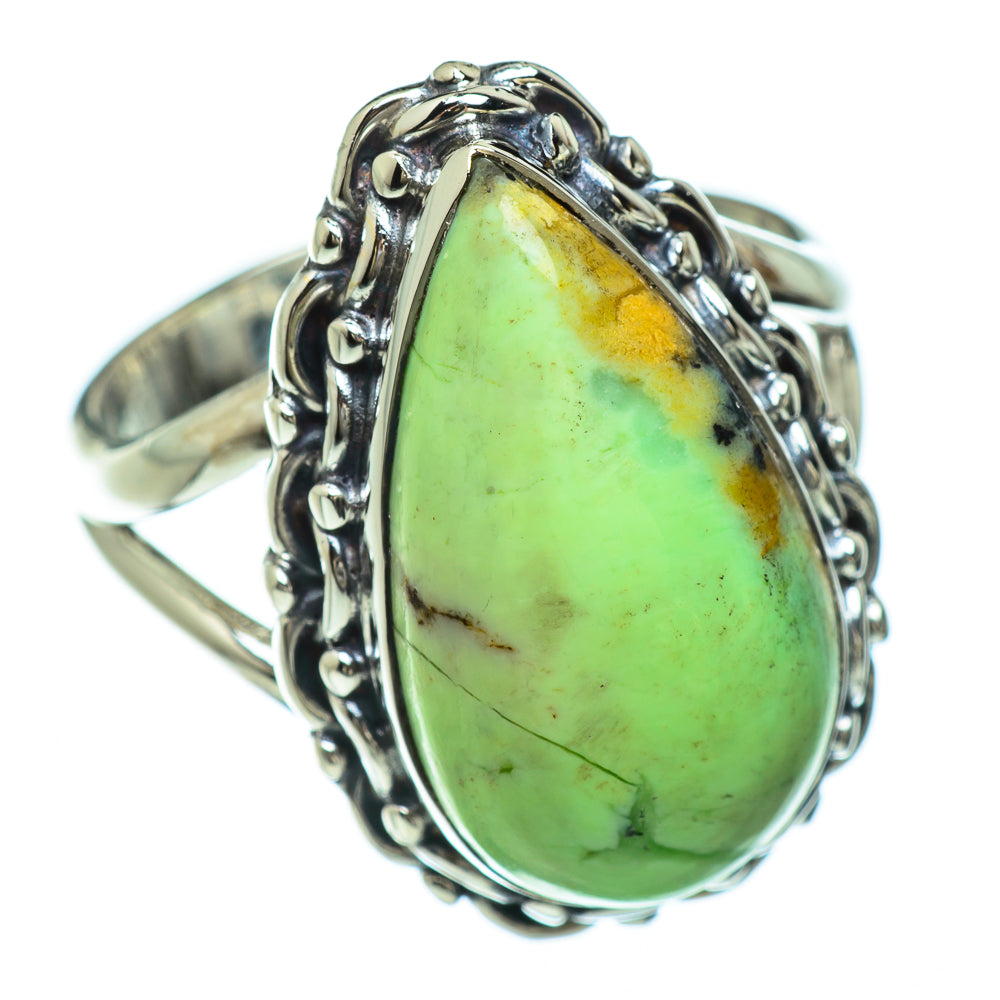 Lemon Chrysoprase Rings handcrafted by Ana Silver Co - RING48021