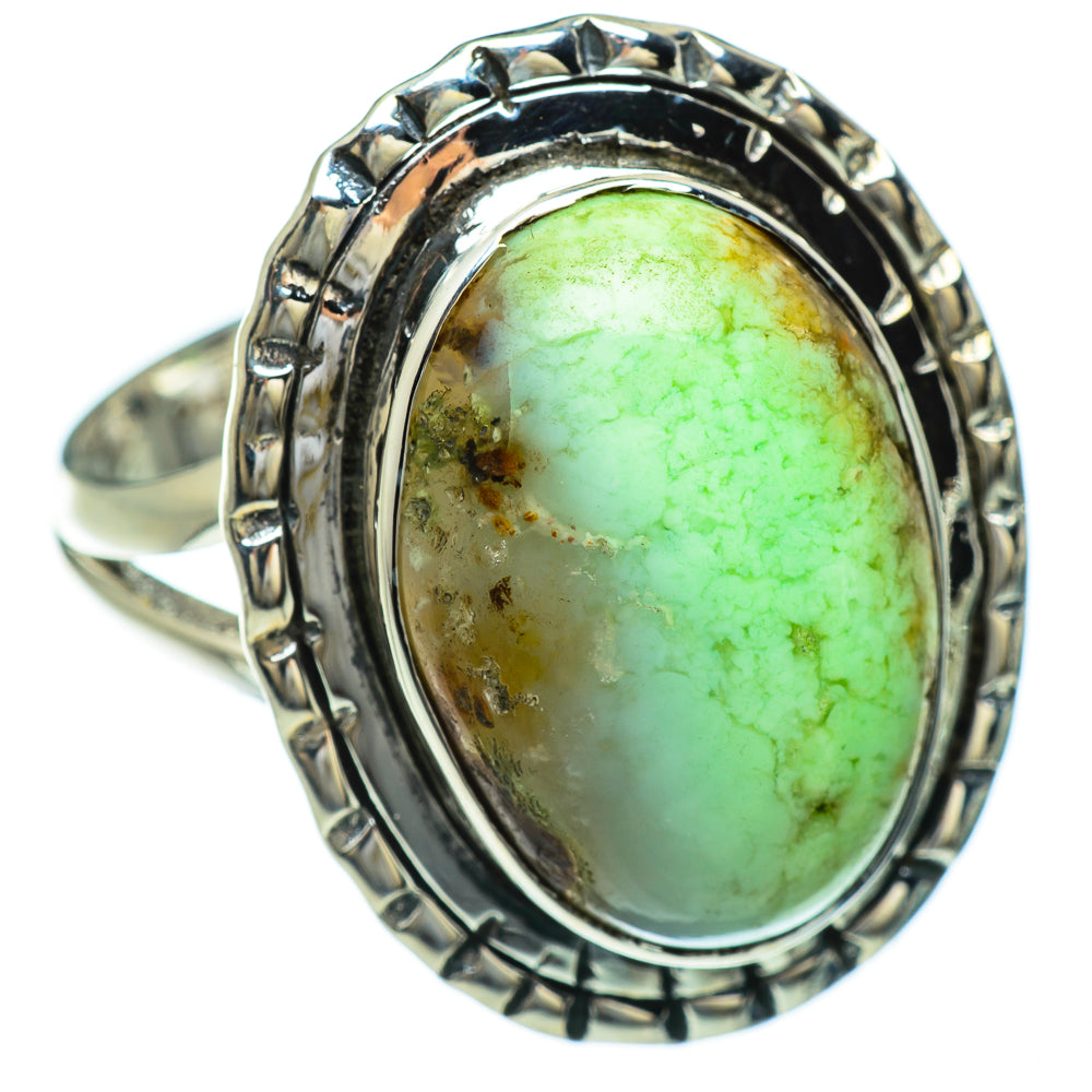 Lemon Chrysoprase Rings handcrafted by Ana Silver Co - RING48122