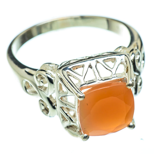 Peach Moonstone Rings handcrafted by Ana Silver Co - RING48373