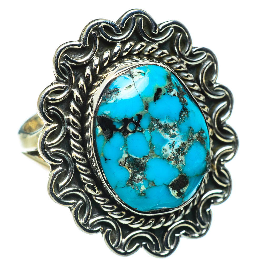 Blue Copper Composite Turquoise Rings handcrafted by Ana Silver Co - RING48454