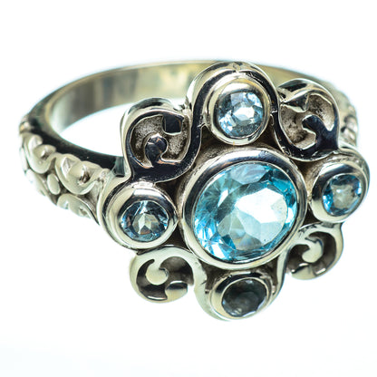Blue Topaz Rings handcrafted by Ana Silver Co - RING48696