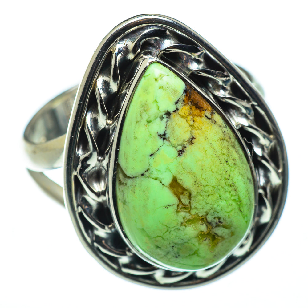Lemon Chrysoprase Rings handcrafted by Ana Silver Co - RING48701