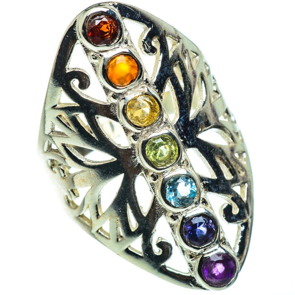 Multi-Stone Chakra Rings handcrafted by Ana Silver Co - RING48796