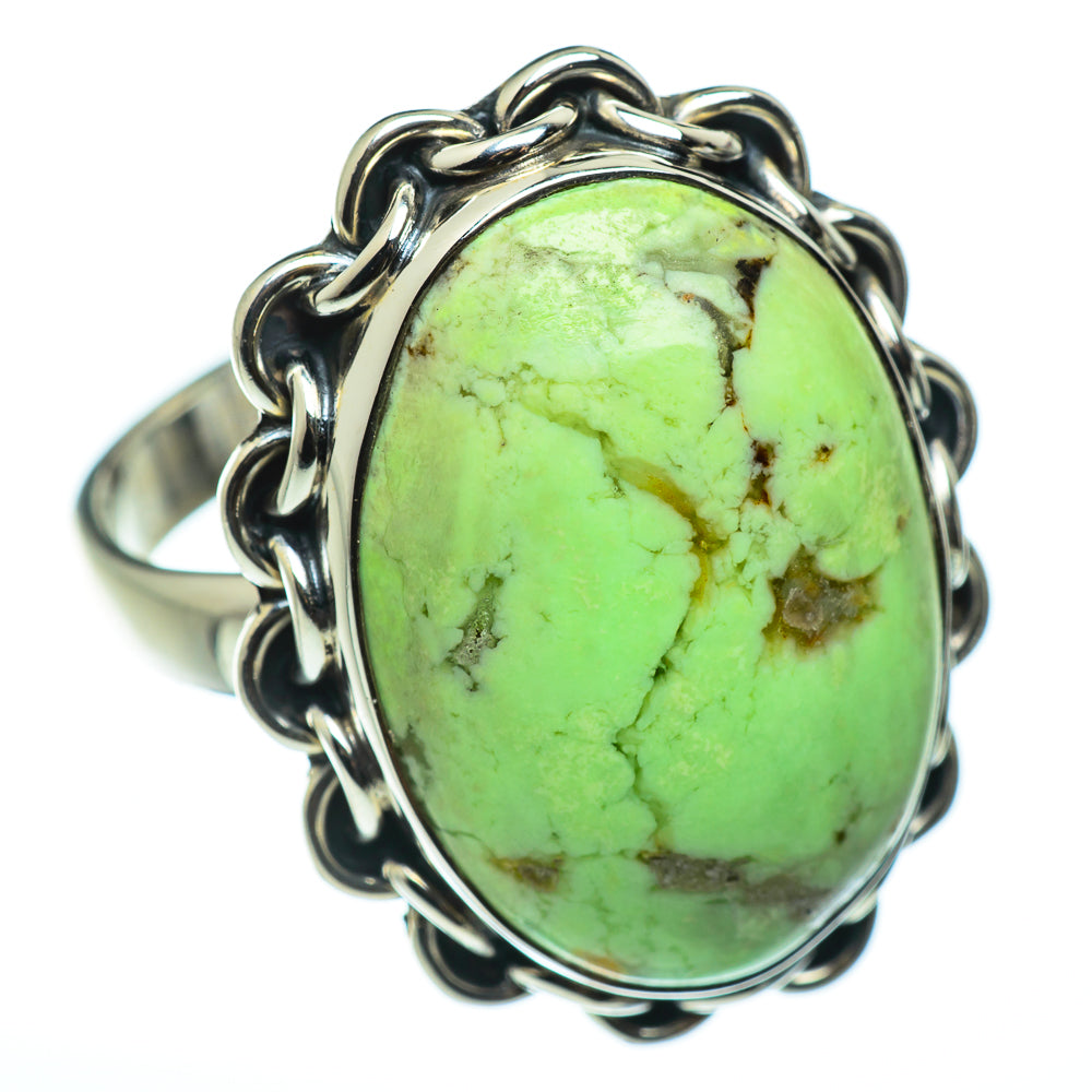 Lemon Chrysoprase Rings handcrafted by Ana Silver Co - RING48901