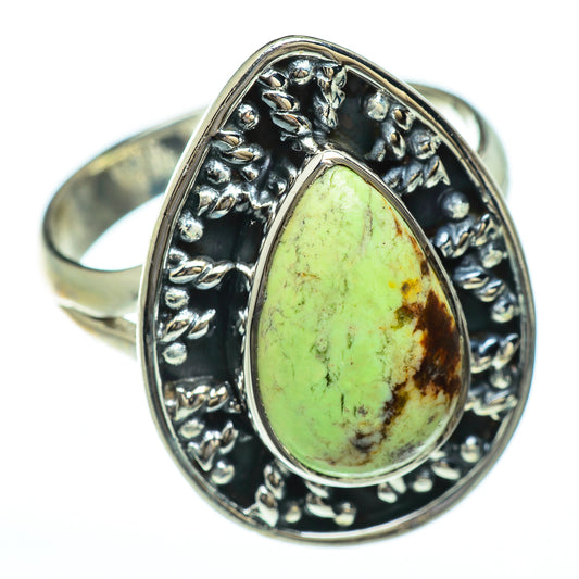 Lemon Chrysoprase Rings handcrafted by Ana Silver Co - RING49332