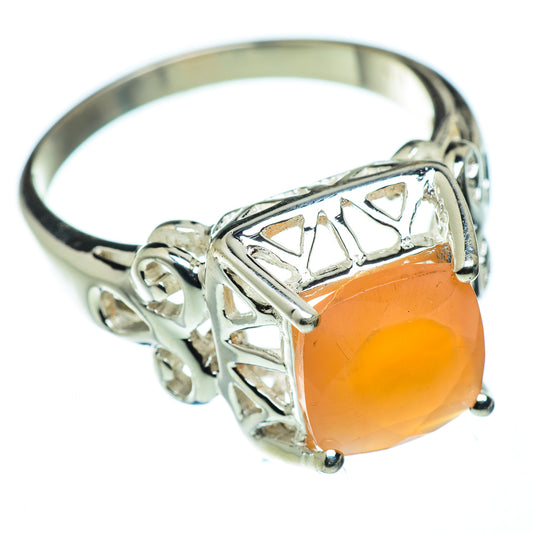 Peach Moonstone Rings handcrafted by Ana Silver Co - RING49501
