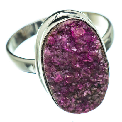 Cobalto Calcite Druzy Rings handcrafted by Ana Silver Co - RING49504
