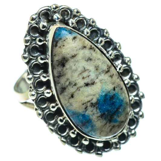 K2 Blue Azurite Rings handcrafted by Ana Silver Co - RING49531