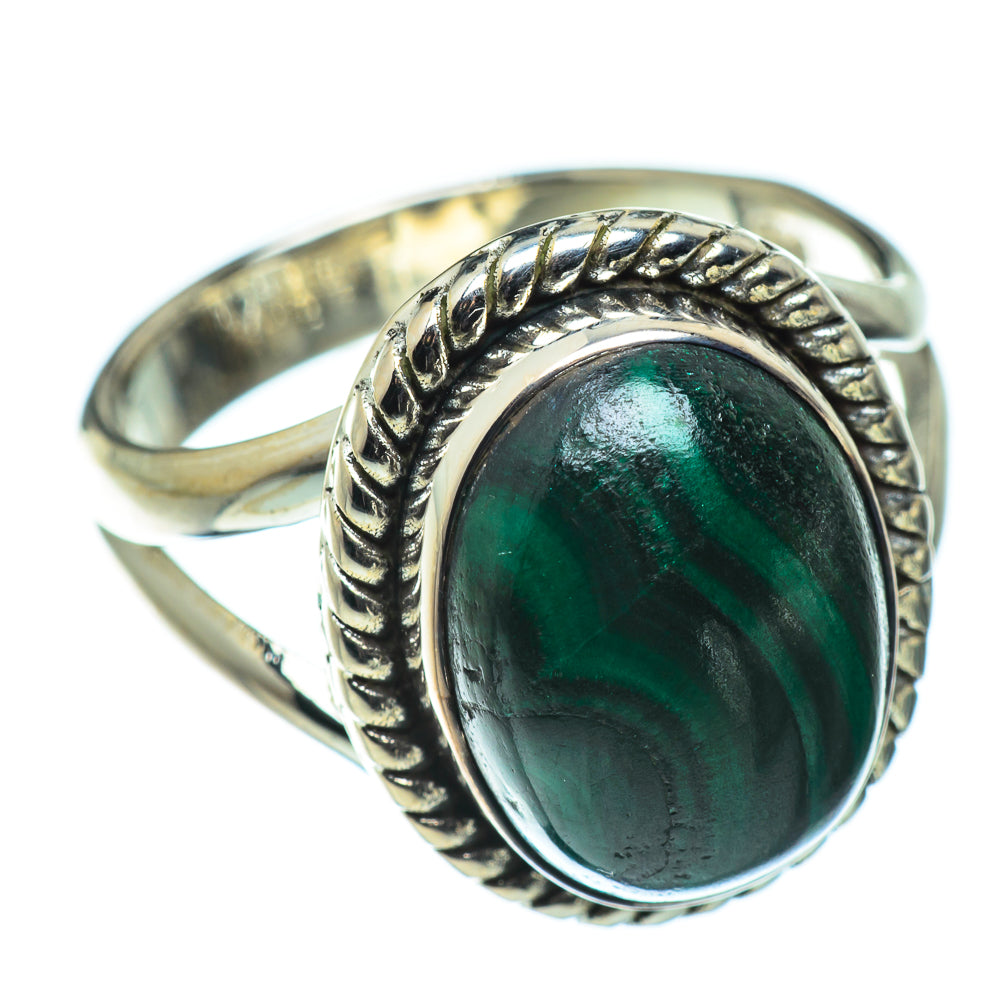 Malachite Rings handcrafted by Ana Silver Co - RING49533