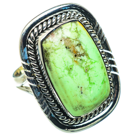 Lemon Chrysoprase Rings handcrafted by Ana Silver Co - RING49866