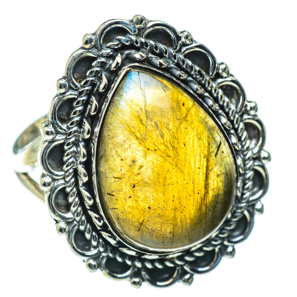 Labradorite Rings handcrafted by Ana Silver Co - RING50155