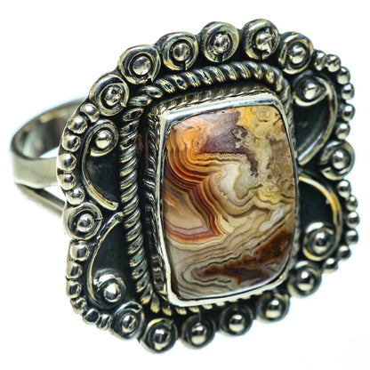 Crazy Lace Agate Rings handcrafted by Ana Silver Co - RING50296