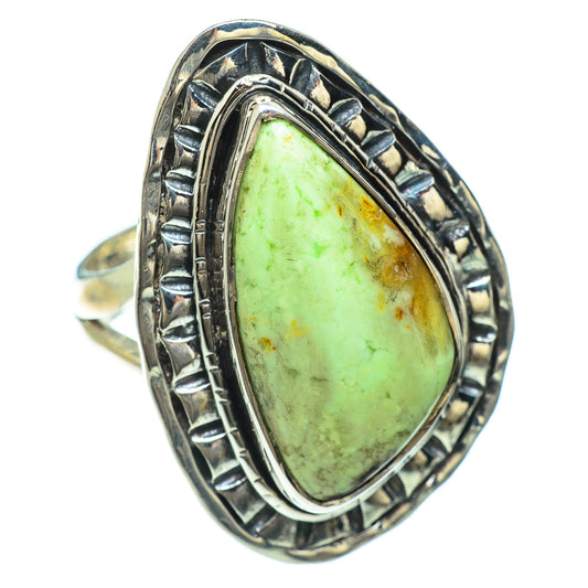 Lemon Chrysoprase Rings handcrafted by Ana Silver Co - RING50708