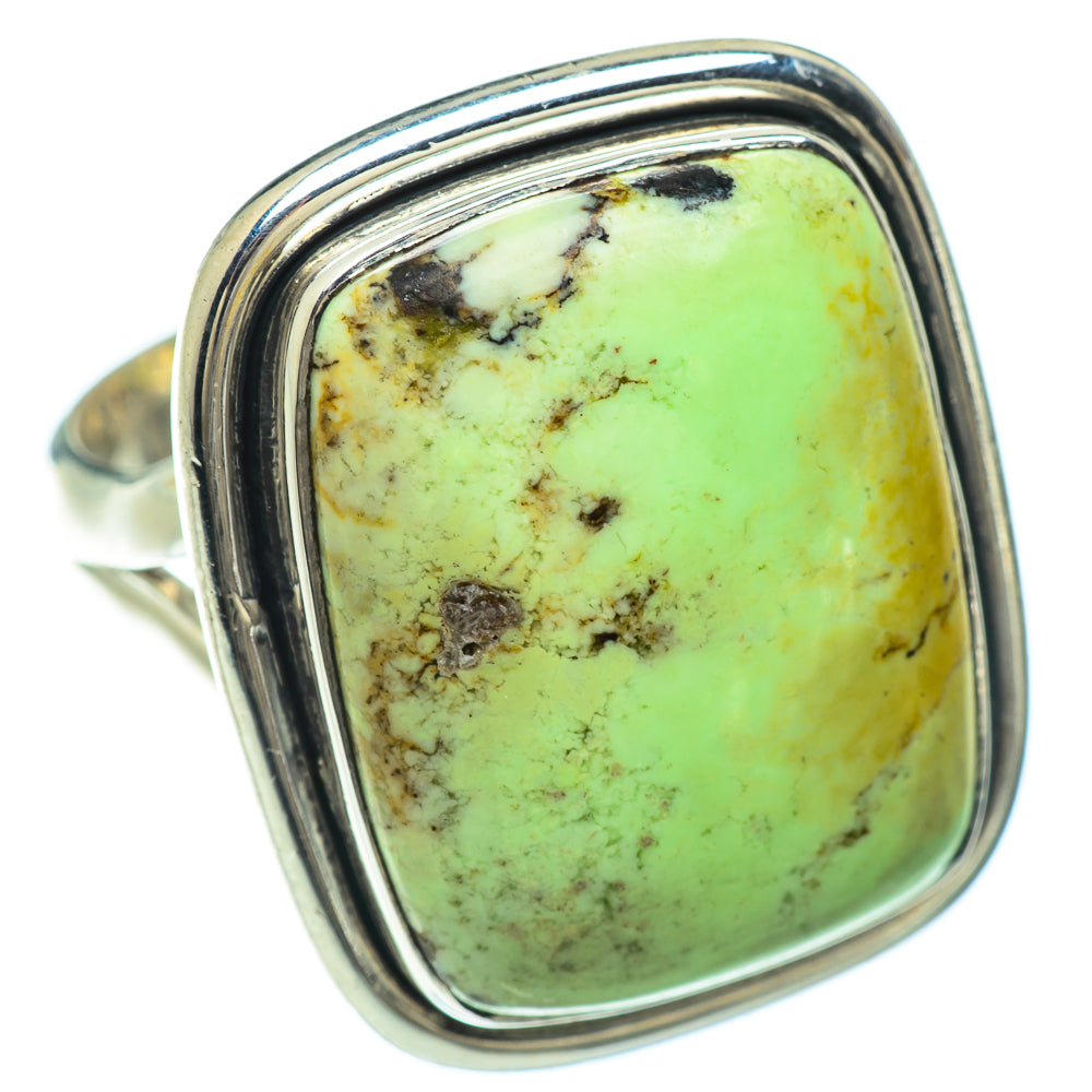 Lemon Chrysoprase Rings handcrafted by Ana Silver Co - RING50866
