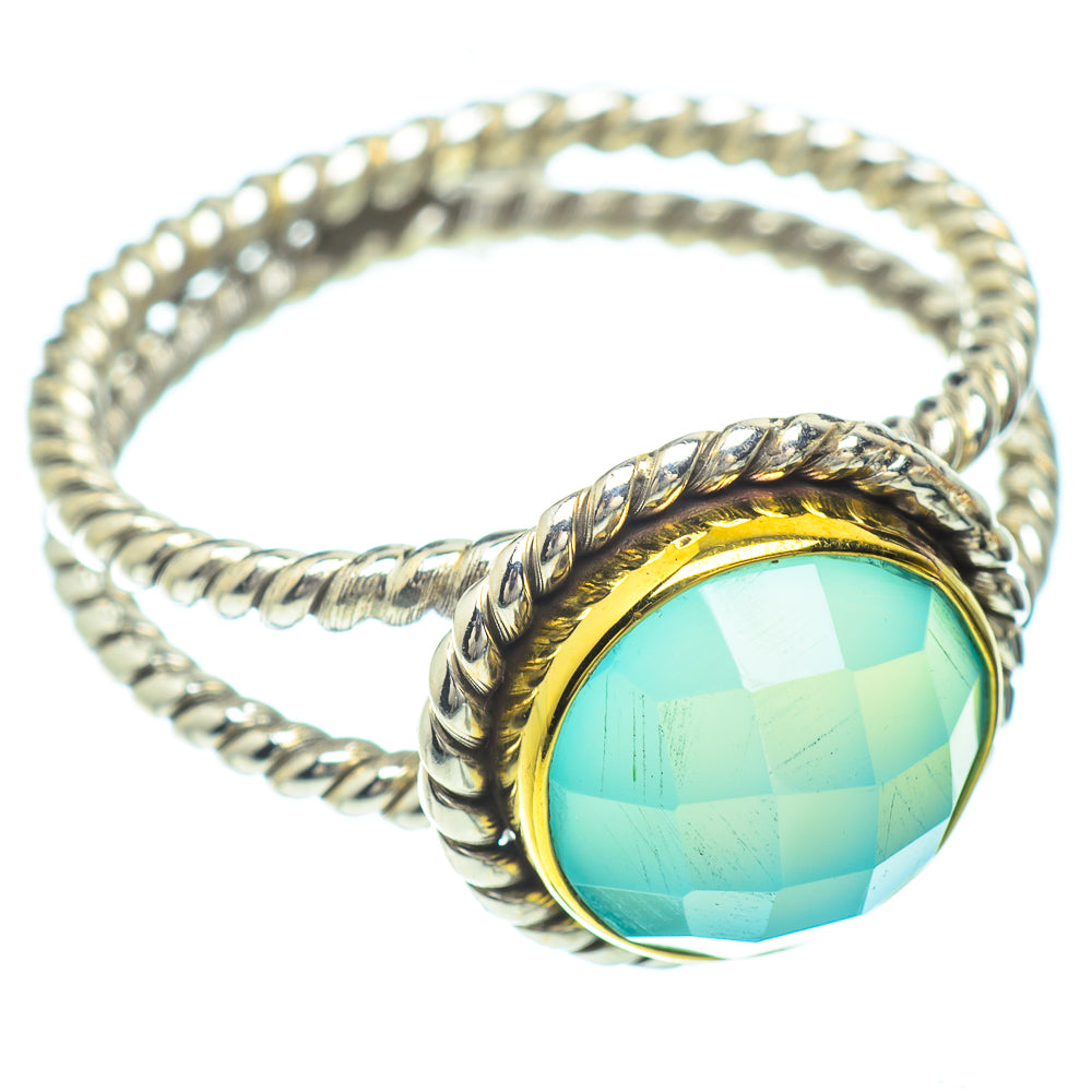 Aqua Chalcedony Rings handcrafted by Ana Silver Co - RING51066