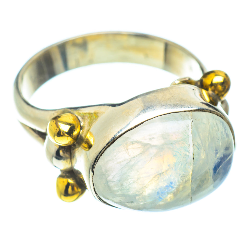 Rainbow Moonstone Rings handcrafted by Ana Silver Co - RING51237