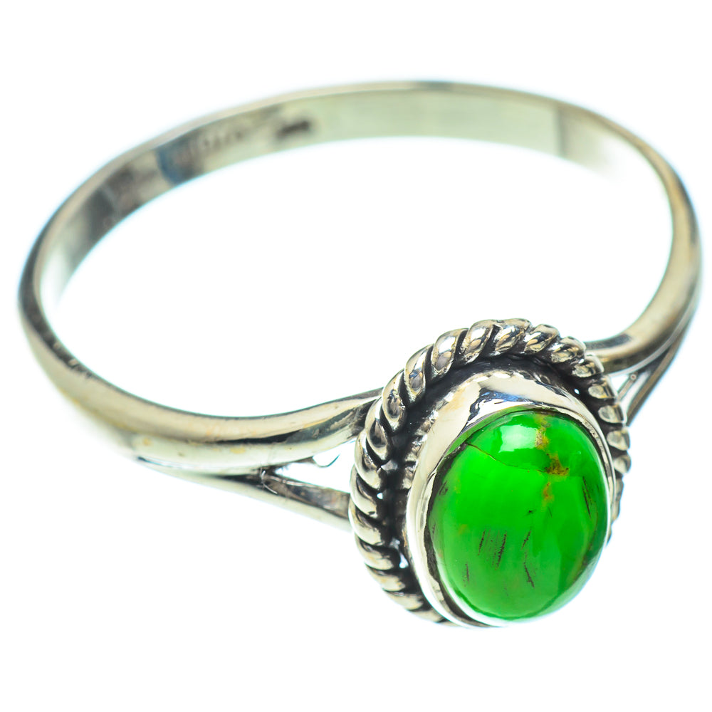 Green Copper Composite Turquoise Rings handcrafted by Ana Silver Co - RING51467