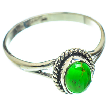 Green Copper Composite Turquoise Rings handcrafted by Ana Silver Co - RING51467