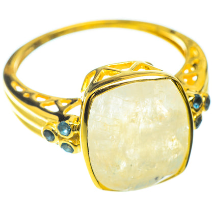 Rainbow Moonstone Rings handcrafted by Ana Silver Co - RING51642
