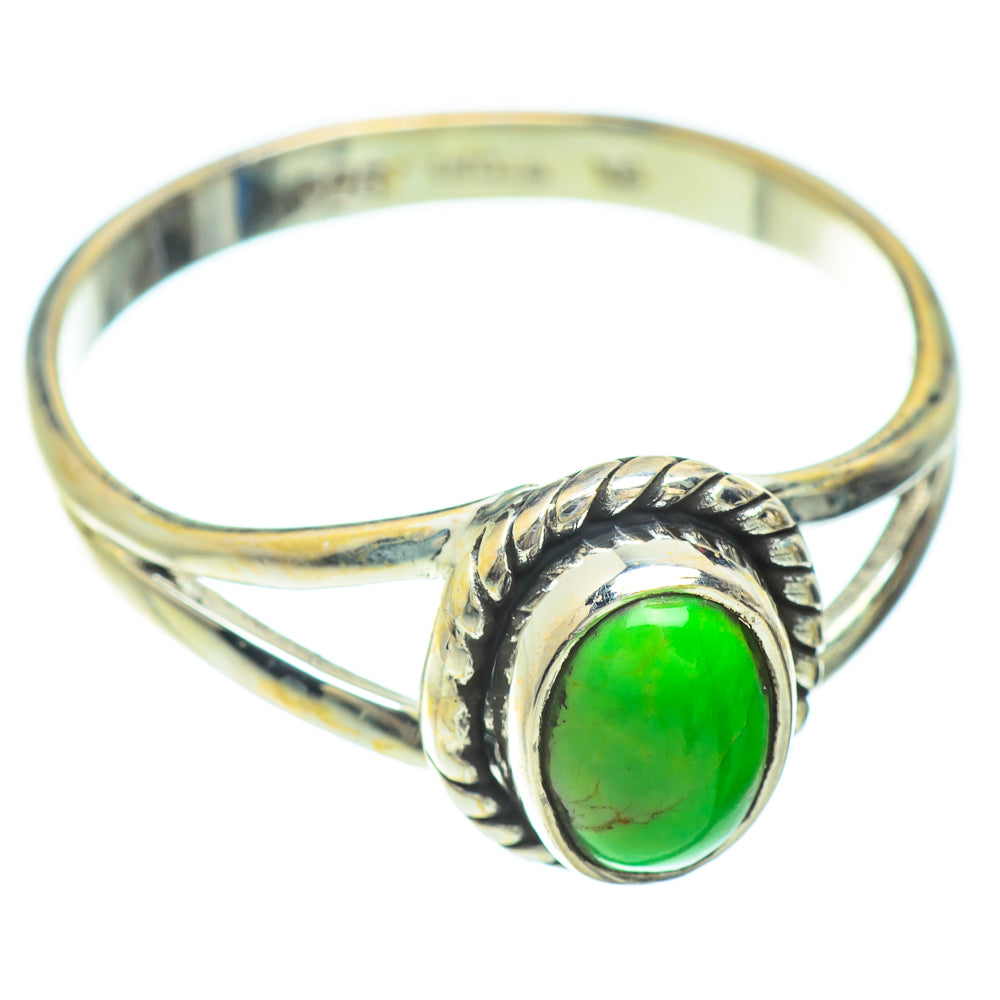 Green Copper Composite Turquoise Rings handcrafted by Ana Silver Co - RING51708