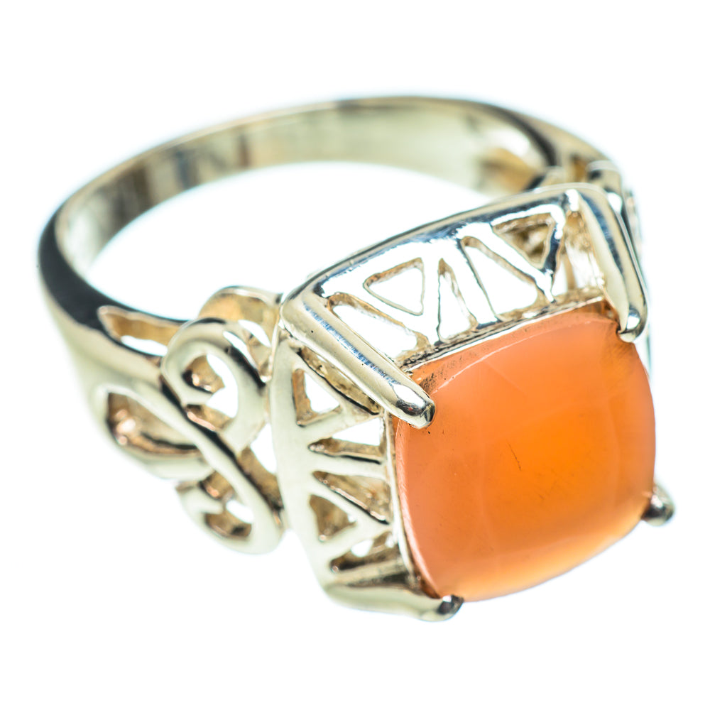 Peach Moonstone Rings handcrafted by Ana Silver Co - RING52280