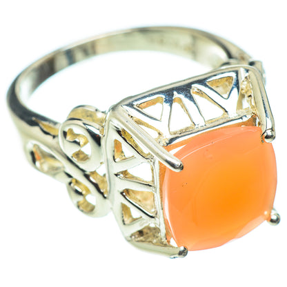 Peach Moonstone Rings handcrafted by Ana Silver Co - RING52307