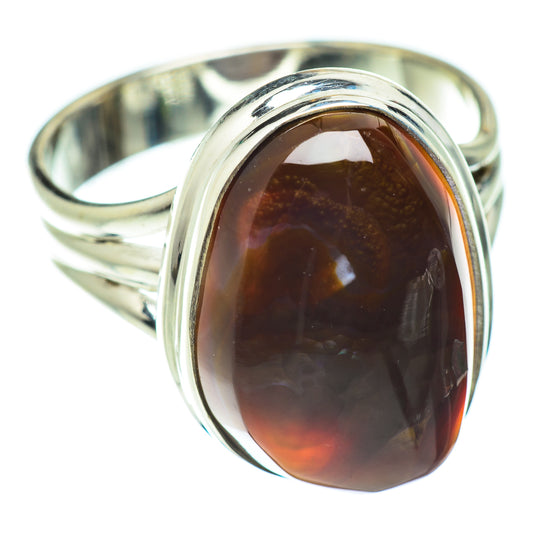 Mexican Fire Agate Rings handcrafted by Ana Silver Co - RING52327