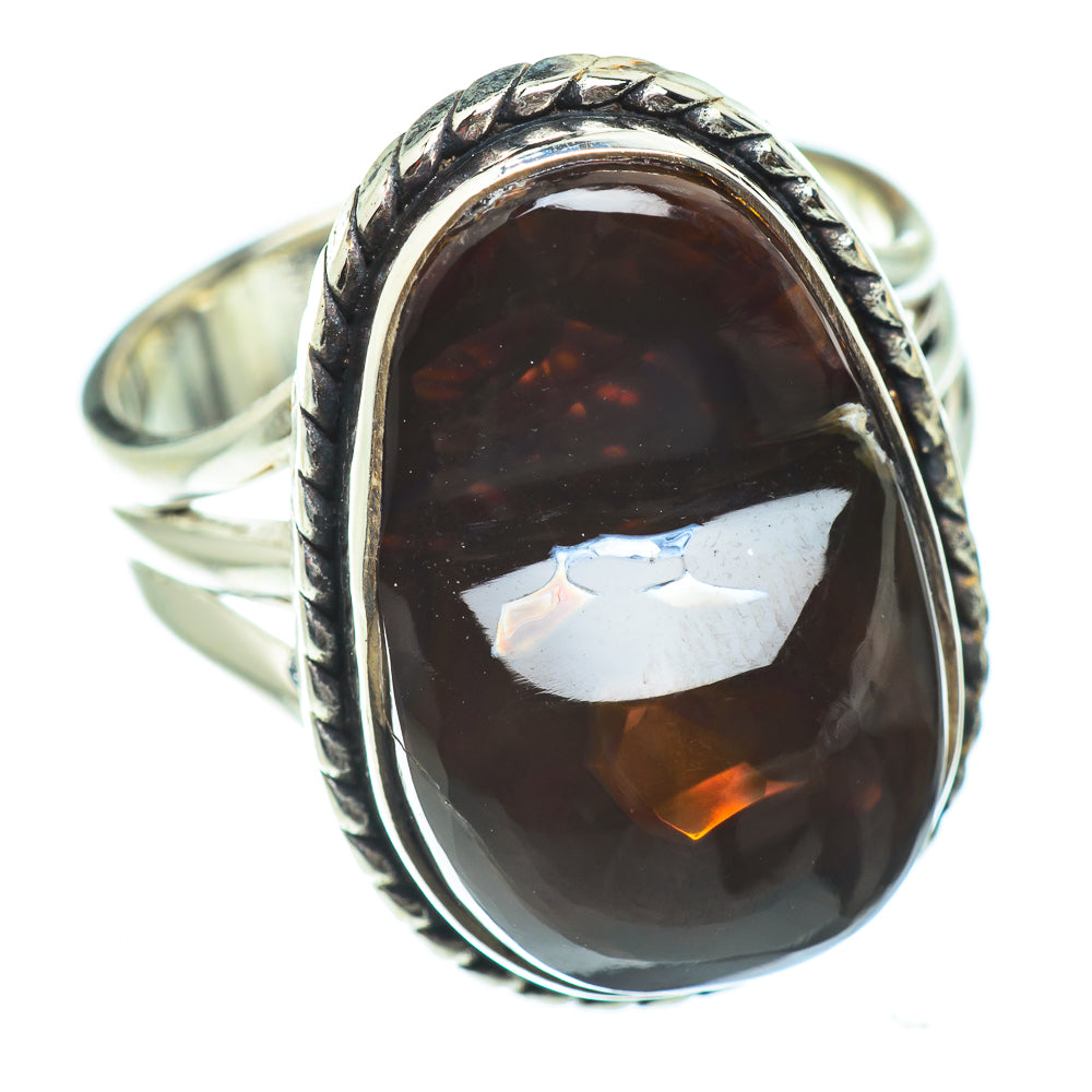 Mexican Fire Agate Rings handcrafted by Ana Silver Co - RING52413