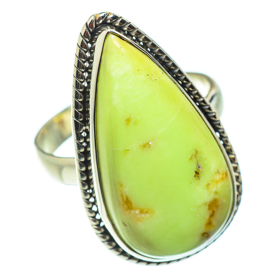 Lemon Chrysoprase Rings handcrafted by Ana Silver Co - RING52577